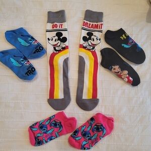 DISNEY SOCKS Various. One size 3 pairs